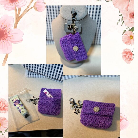 Purple Knit Keychain Accessory - Picture 1 of 4